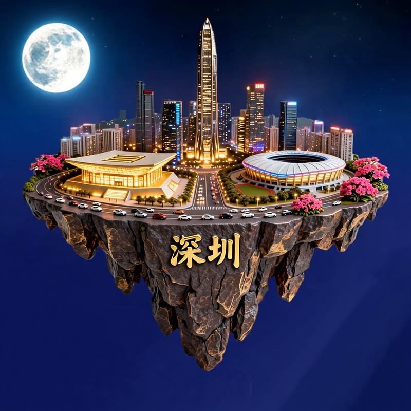 深圳城市建筑模型金属冰箱贴3D立体装饰品创意地标中国城市纪念品