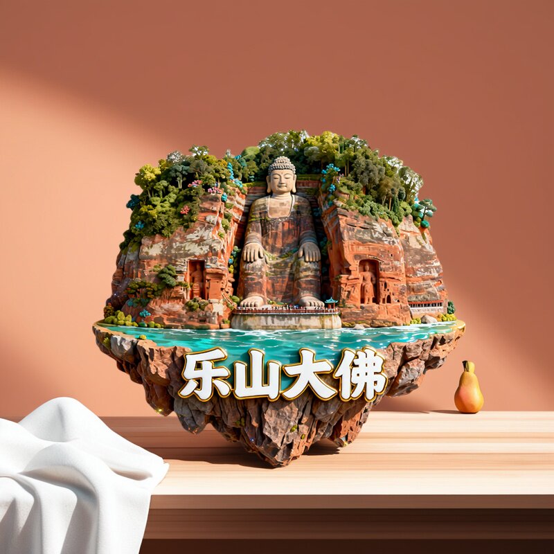 乐山大佛文创金属冰箱贴纪念礼品