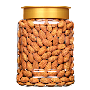 巴旦木仁扁桃仁坚果年货休闲零食500g罐装原味南杏仁大干果巴坦木