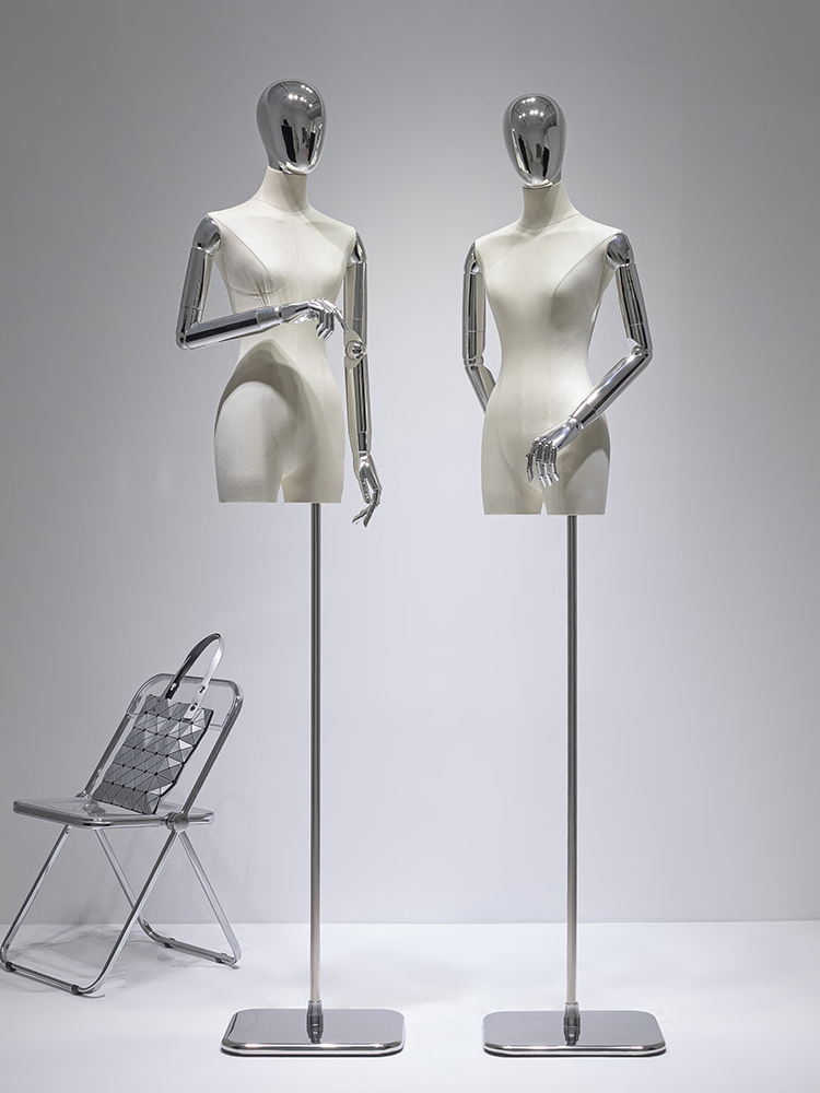 电镀手模特道具韩版锁骨平胸半身橱窗女装假人台服装店全身展示架