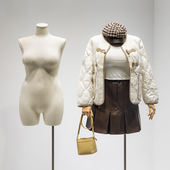 店橱窗陈列展示架全 模特道具女半身胖mm大屁股人台服装 大尺码 女装