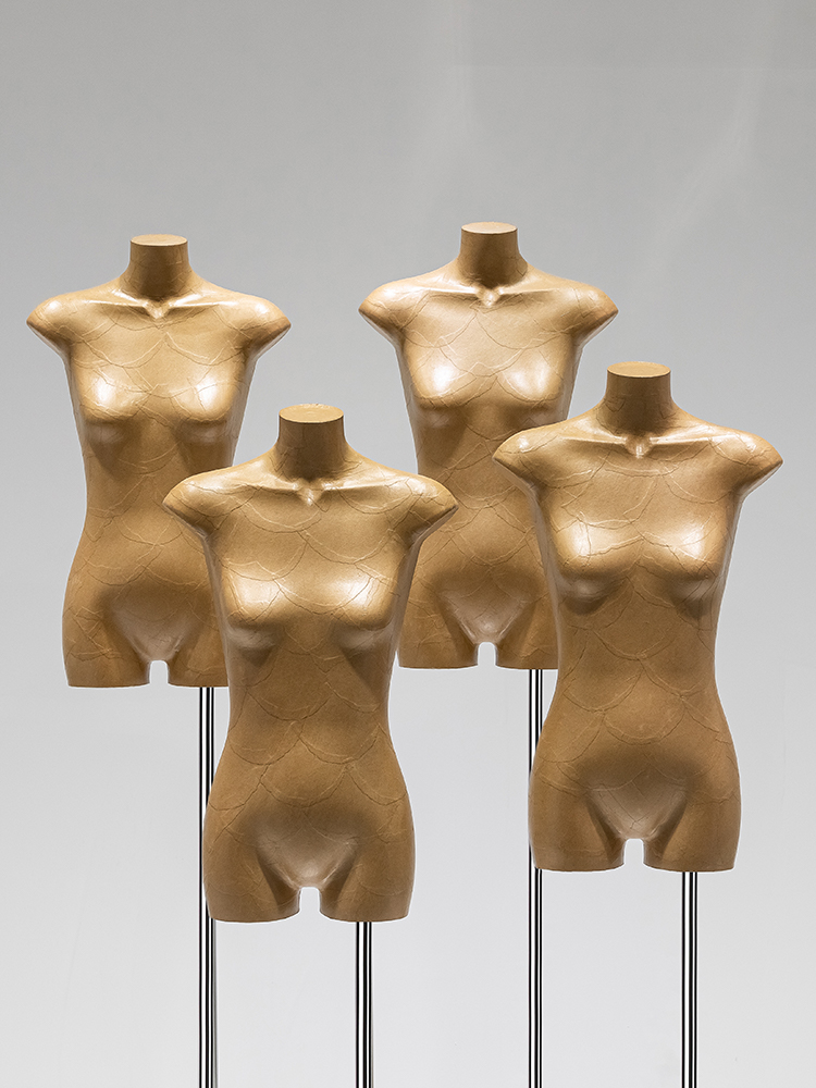 服装店扁身模特道具高档韩版半身牛皮纸复古平胸橱窗假人台展示架