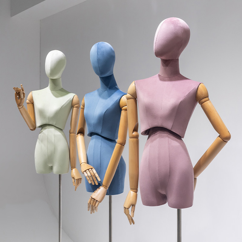 服装店彩色扭腰模特道具女半身人台假人偶女装店模特展示架全身