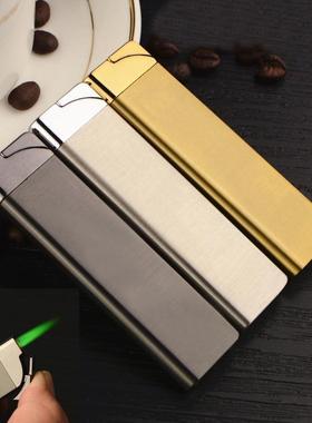 D8001长条充气打火机防风绿火焰迷你细长女士气体个性金属礼品