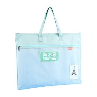 超大A3大容量绘画美术袋文件袋双层手提拉链袋8K素描纸收纳袋画册袋画夹袋大号资料放试卷袋帆布8开画稿袋