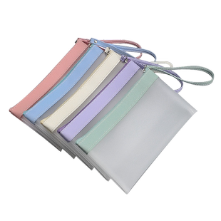 迷你透明防水小文件袋票据袋学生用文具袋笔袋超柔软材质TPU拉链袋手提袋铅笔袋收纳文件袋B6/A6小号文件袋厚