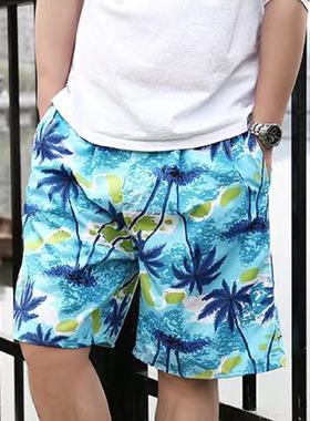 High Waist Printed Casual Sports Capris 印花休闲运动五分裤男
