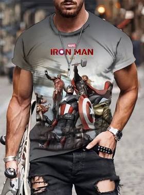3D printed T-shirt with character pattern人物图案3d印花男T恤