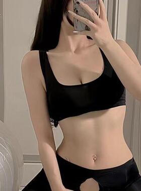 Solid color crotch tight yoga suit set纯色开裆紧身瑜伽服套装