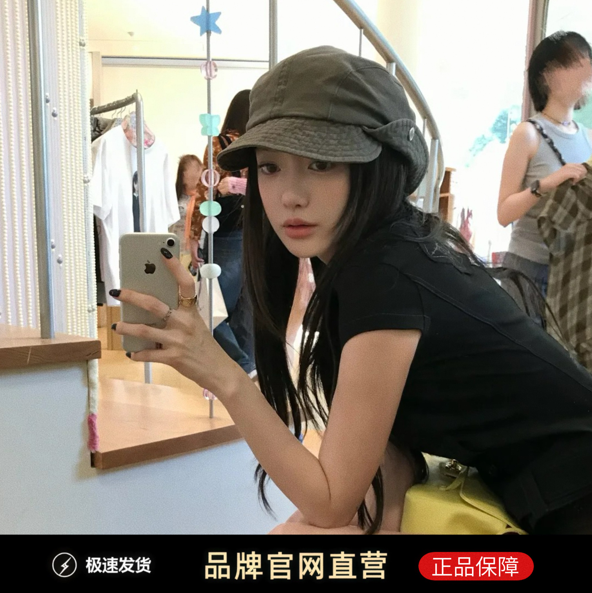 杨超越同款翻边渔夫帽一帽两戴图片