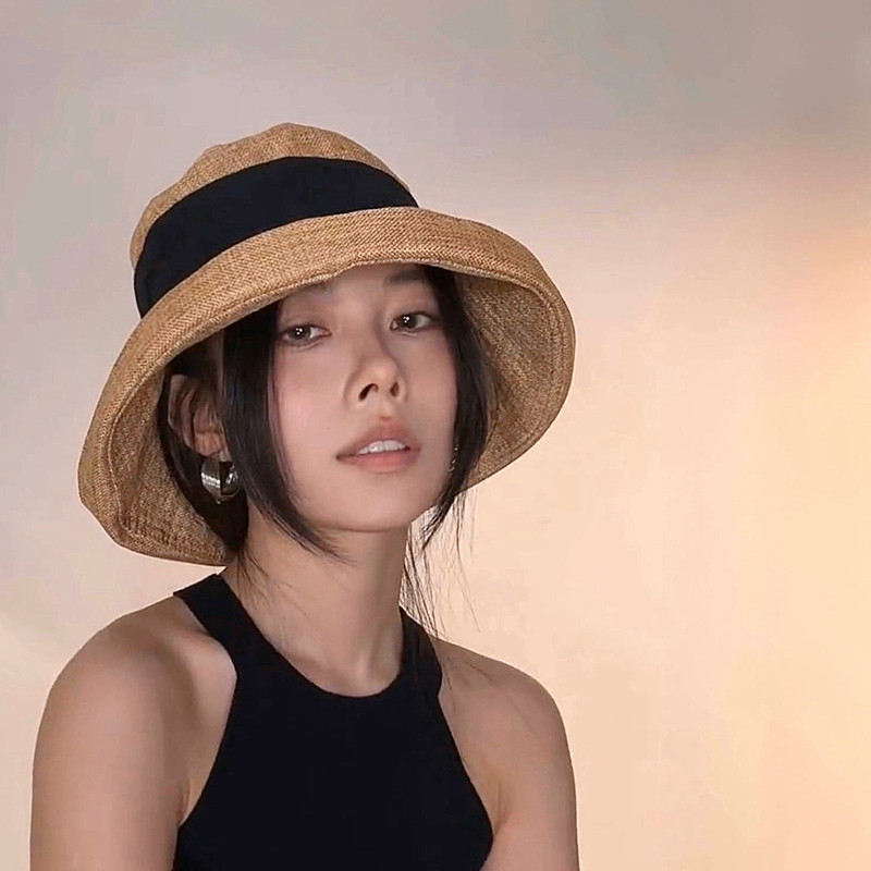 防晒帽子女夏渔夫帽薄款大帽檐图片