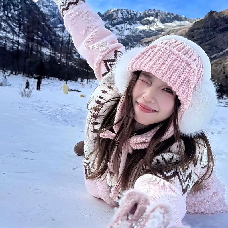 帽子女秋冬新款针织护耳帽毛线帽