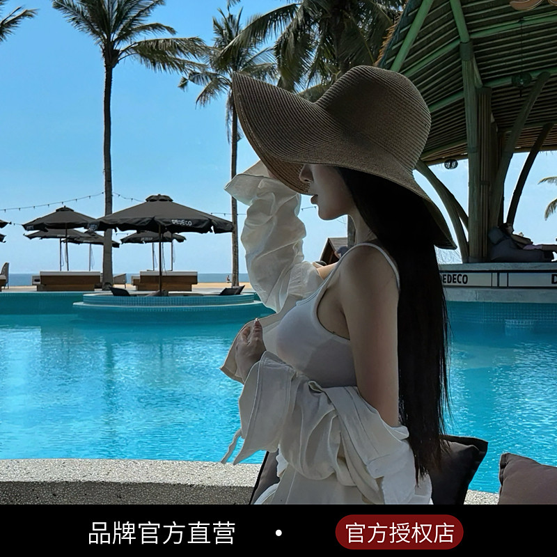 【大帽檐可折叠】遮阳帽女夏季海边沙滩度假太阳帽子草编uv防晒帽