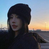 帽子女冬季 2025新款 毛线帽显脸小堆堆冷帽大头围保暖针织护耳帽潮