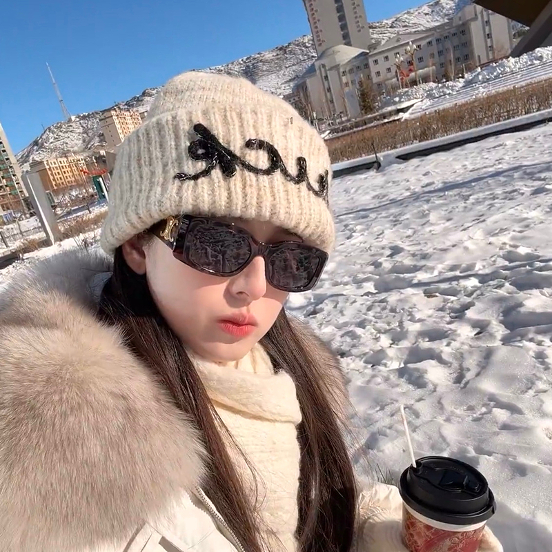 大头围毛线帽子冬季保暖护耳帽