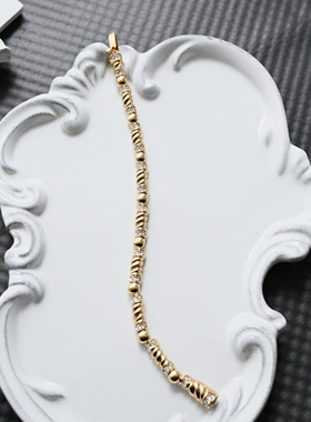 【任四月复古首饰】Attwood Sawyer小金柱手链 Vintage中古首饰