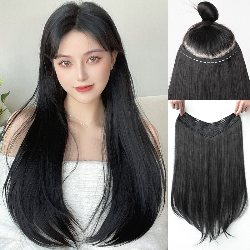 假发片女一片式假发 微卷长直发u型假发女长发假发发片增发量无痕