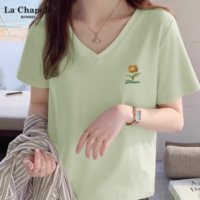 拉夏贝尔抗菌半袖女正肩短袖