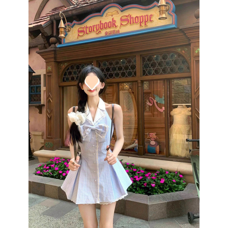 甜美少女感无袖衬衫连衣