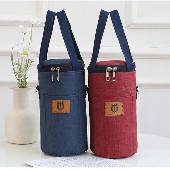 饭盒袋上班族手提便当包圆形保温饭兜学生加厚装饭桶焖烧壶饭袋子