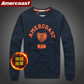 套头圆领纯棉休闲运动男士 美洲海岸af加绒卫衣长袖 潮流秋冬款 外套