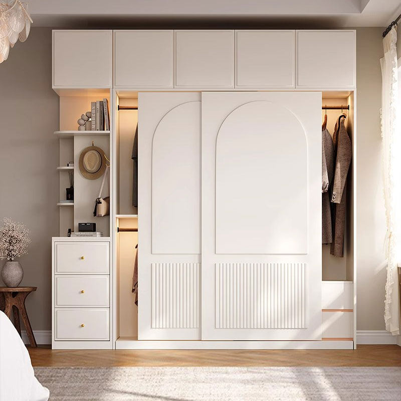 奶油风衣柜家用卧室简易实木衣柜出租房2026新款爆款法式成品衣橱