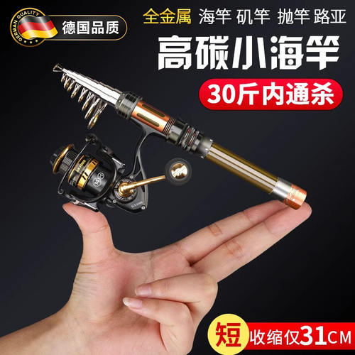 德国超短节小海竿远投迷你钓鱼竿