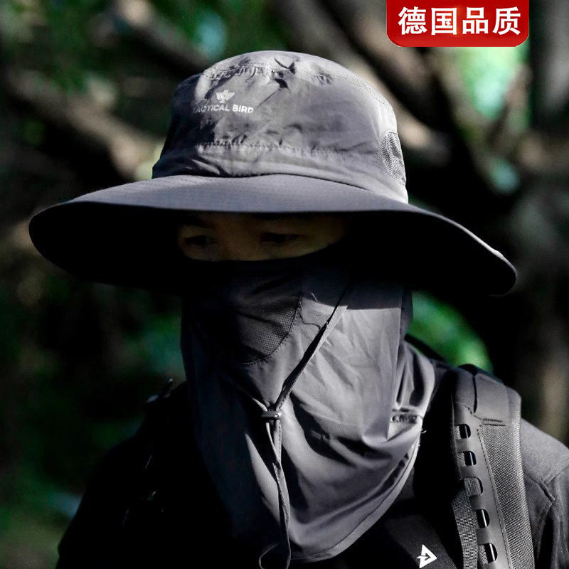 德国夏季户外UPF50+防晒遮阳帽男太阳爬山徒步钓鱼渔夫帽子
