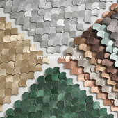 扇形金属马赛克墙贴自粘小块玄关电视背景墙贴片瓷砖卧室立体墙砖