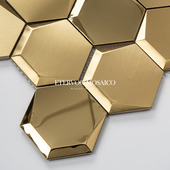 六角凹凸高低立体不锈钢马赛克墙贴现代酒吧台玄关电视背景墙瓷砖