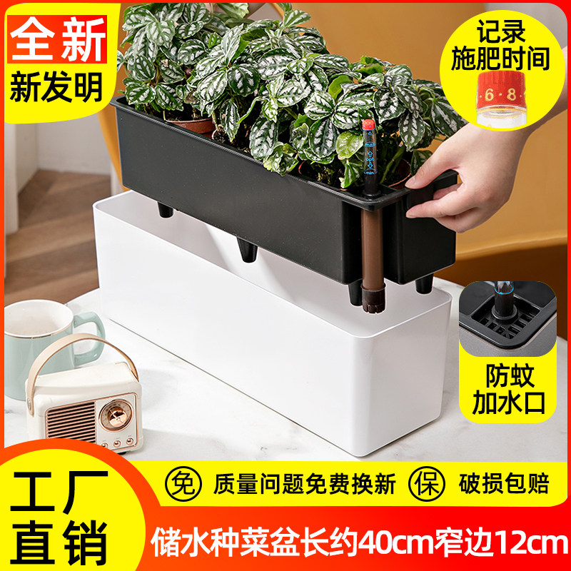 阳台窄花盆长方形加长花槽种菜盆长条塑料种植箱自吸水窗台草莓盆,鲜花速递/花卉仿真/绿植园艺,花盆,淘宝优惠券,粉丝福利购,淘宝优惠卷