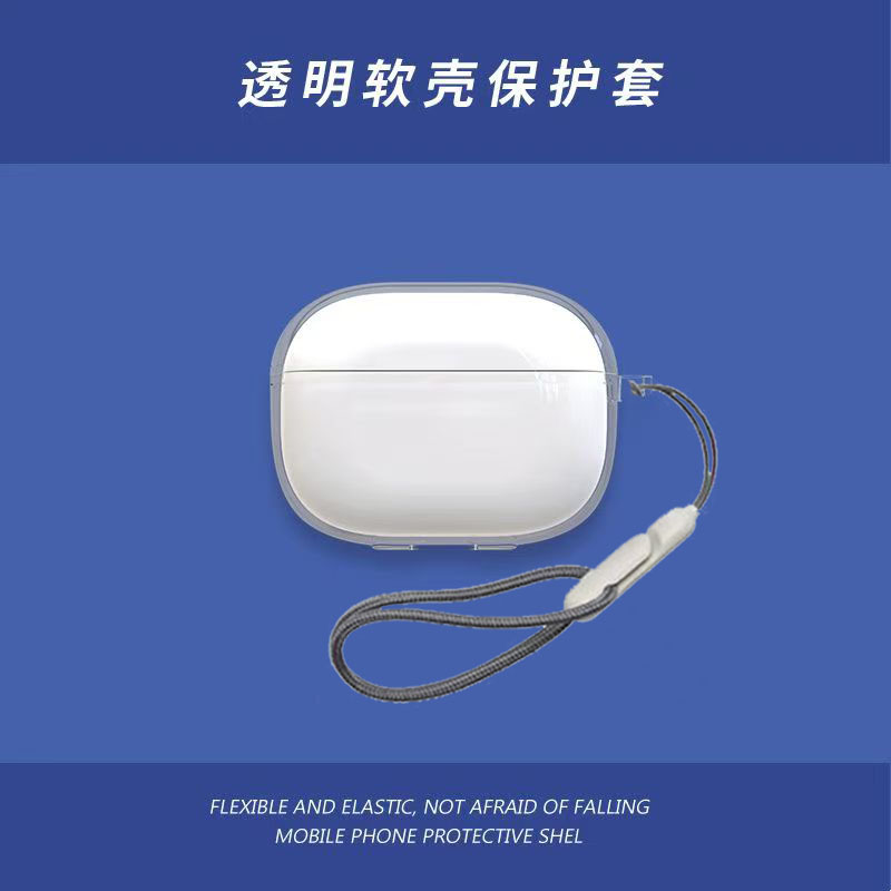 适用OPPO EncoR4蓝牙耳机保护套简约纯色防摔透明分体软壳图片