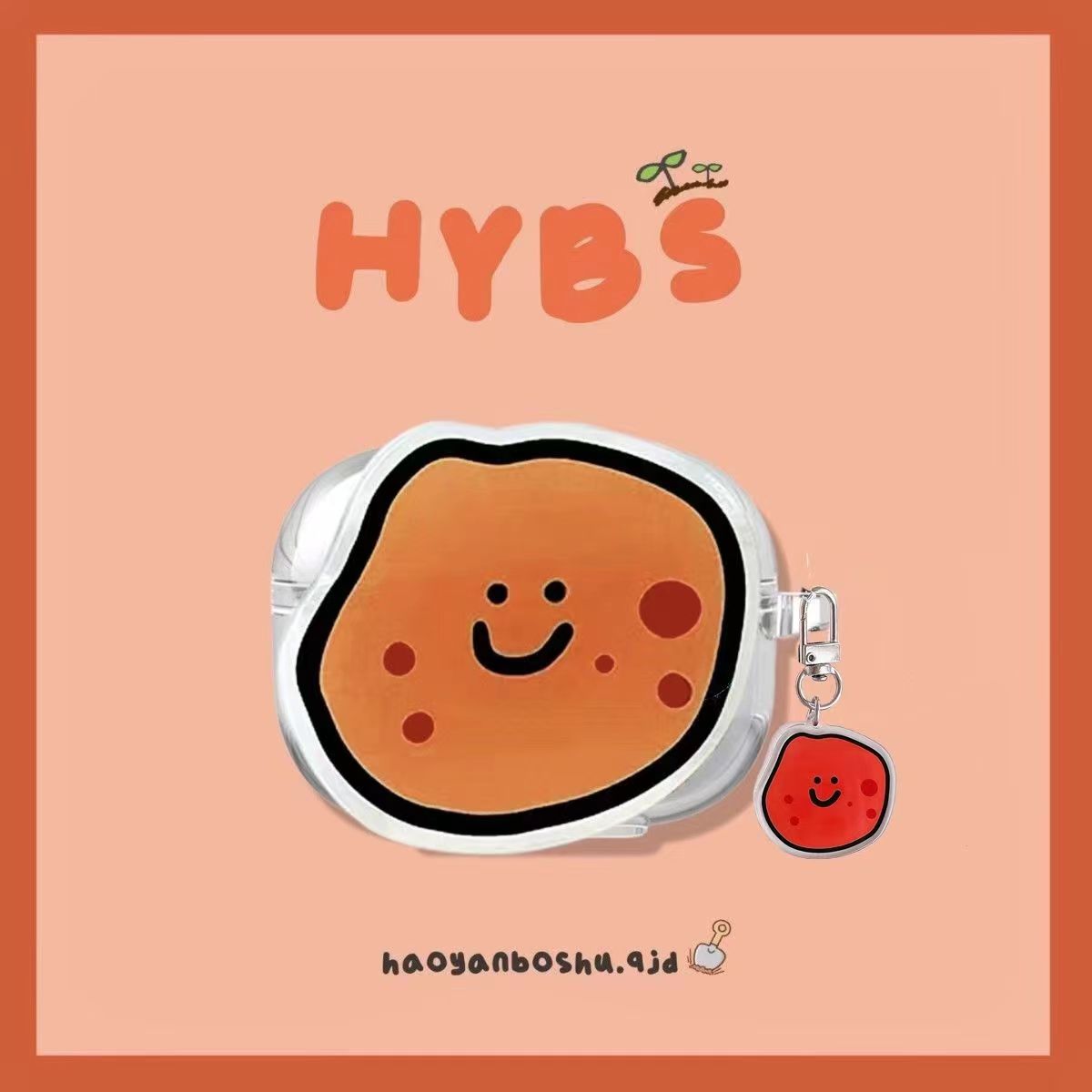 适用漫步者AT03原子豆耳机保护套卡通可爱蔬菜贴片diy透明防摔壳