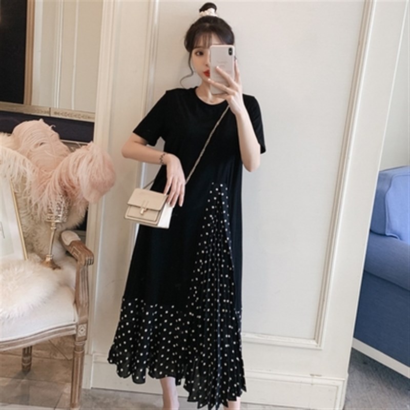 孕妇装夏装短袖连衣裙女2023新款韩版宽松孕妇夏天裙子潮辣妈个性