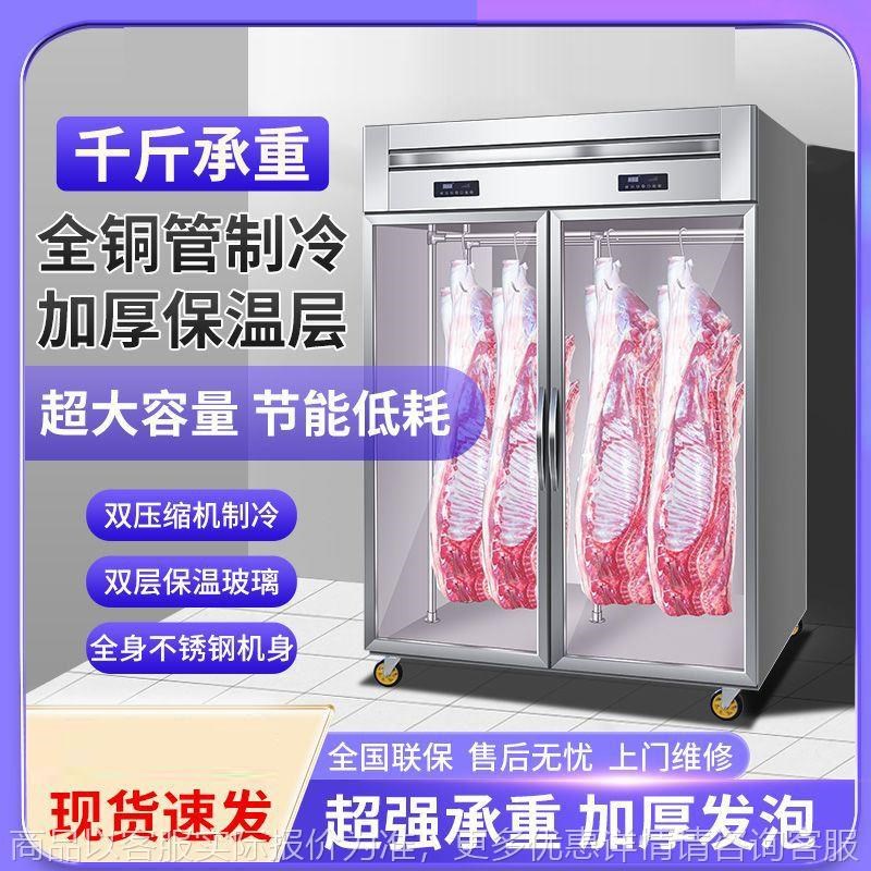 挂肉柜商用大容量鲜肉冷藏u保鲜冷冻立式展示冰柜挂猪牛羊肉柜现
