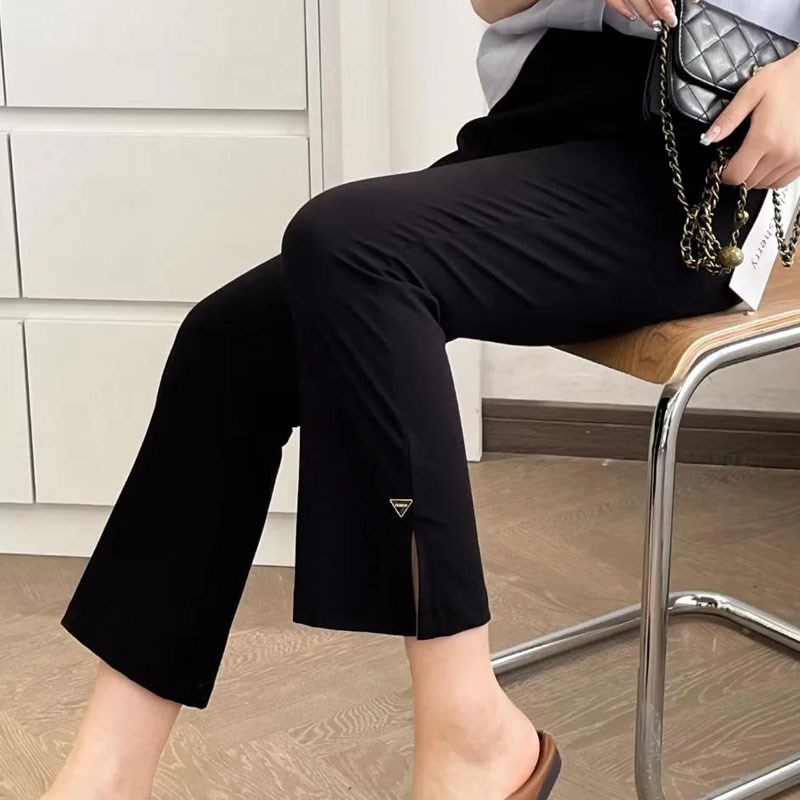 夏装2024女装新款胖mm时髦洋气甜辣八分裤女大码炸街三角扣裤子