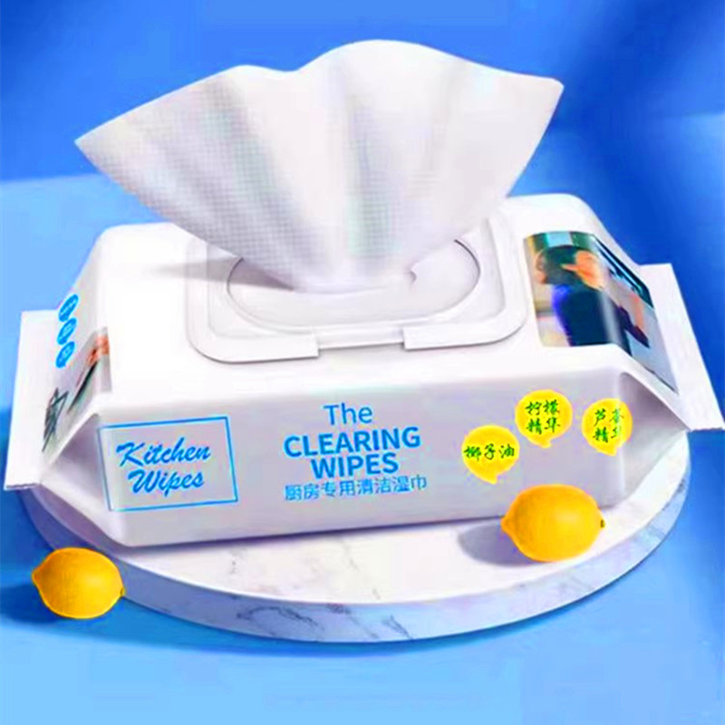 厨房湿巾爱卫湿纸巾家用清洁去z油污擦拭餐桌竈台烟机专用免洗抹