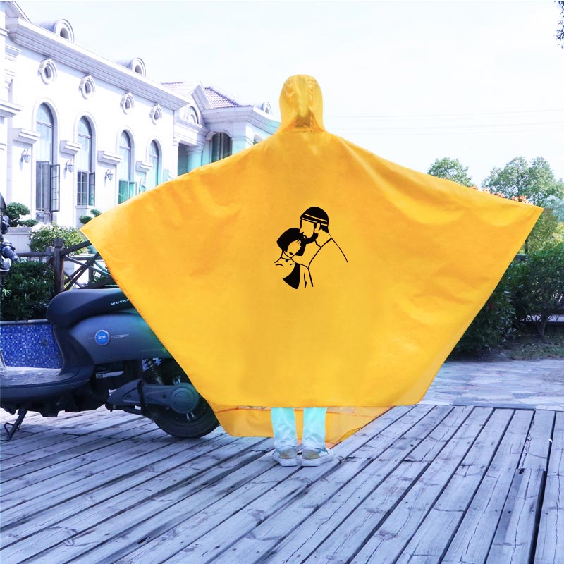 雨衣电动车女男单人自行车学生成人黄色可爱小号韩国骑行防雨雨披