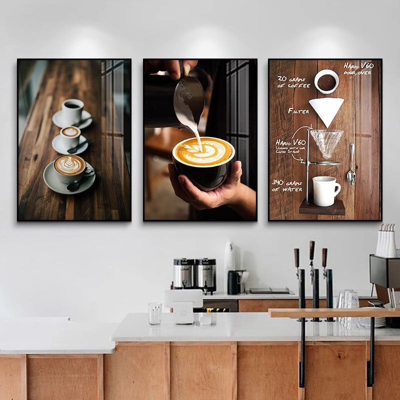 咖啡厅墙面装饰画简约美式咖啡馆挂画咖啡豆手冲咖啡奶茶店壁画