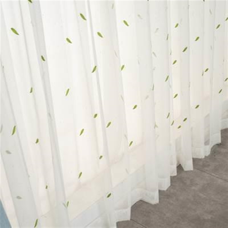 帘新款柳叶纱地小清新窗纱客厅阳台飘窗落65875窗隔断Z遮挡门成品