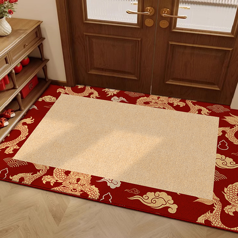 红色新中式入户门地垫2024龙年地毯玄关门口进门脚垫家用室内门垫