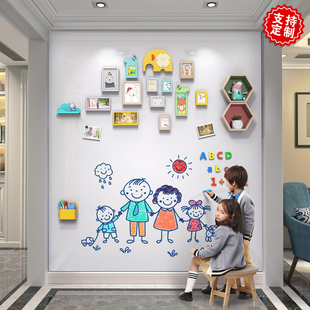 家用双层加厚磁性黑板墙贴儿童画画板H教学无尘涂鸦儿童写字板贴