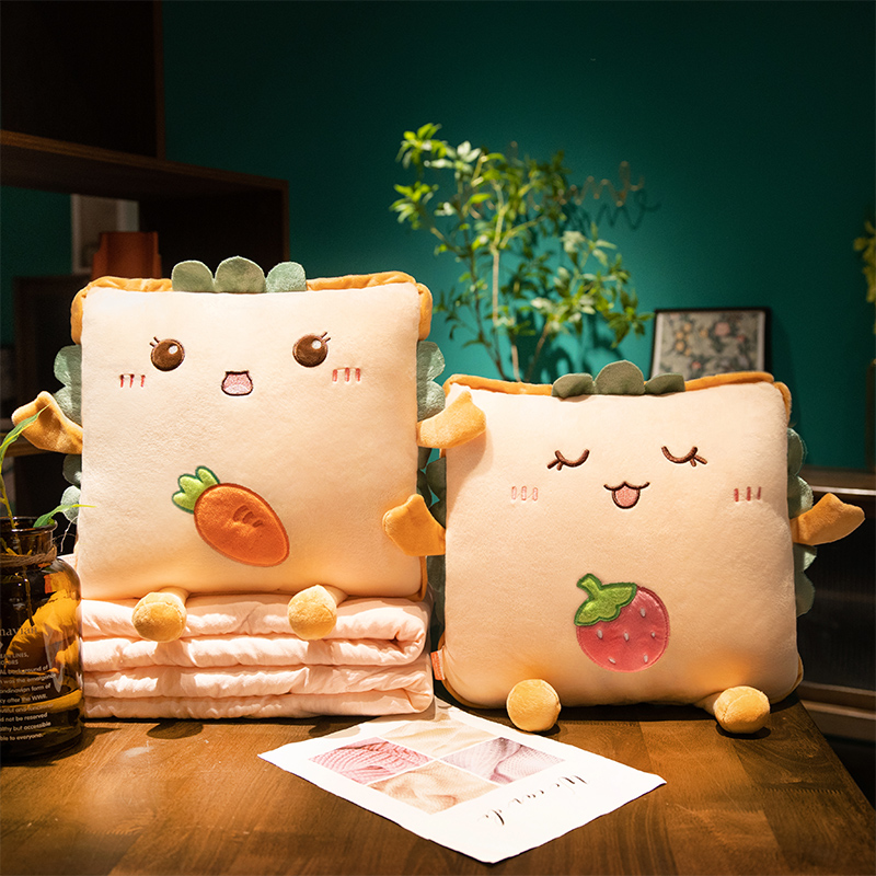 抱枕被子两用加厚冬季办公室靠枕折叠午睡枕头毯子二合一汽车靠垫