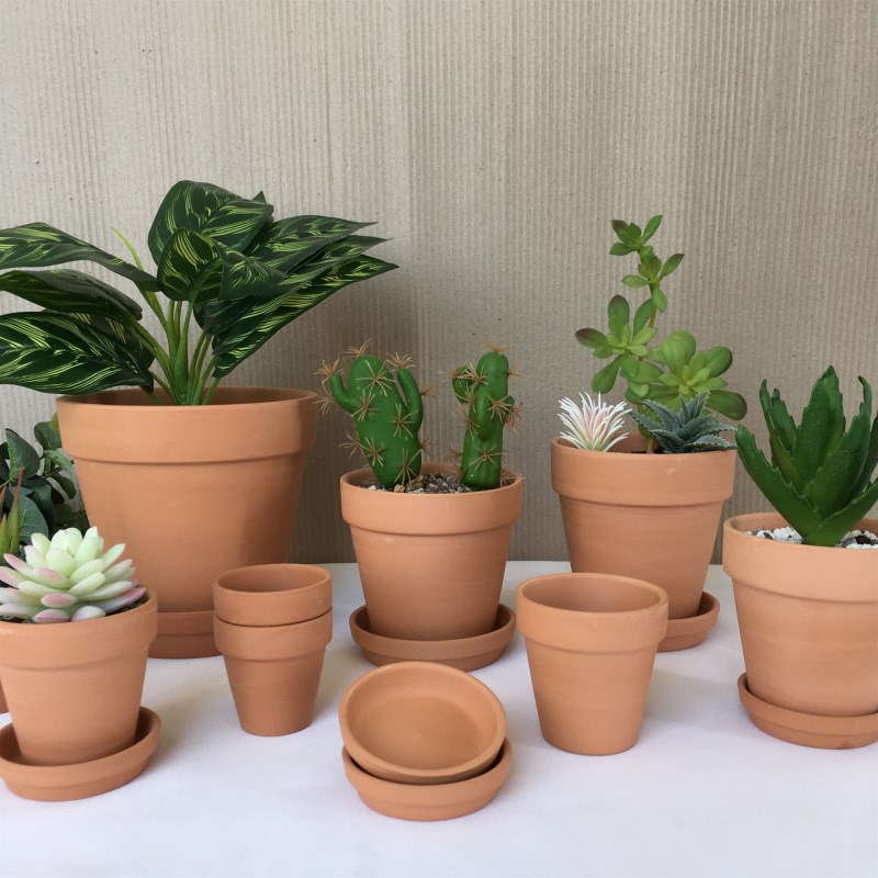 花盆红陶国际圆形细质陶瓷x红陶盆多肉育苗盆栽透气陶土盆