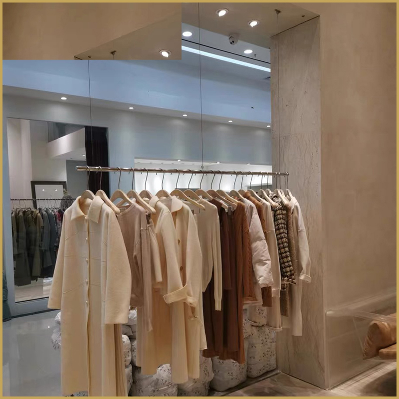 不锈钢服装店悬挂吊顶货架吊架定做上墙男女童装钢丝婚纱馆展示架
