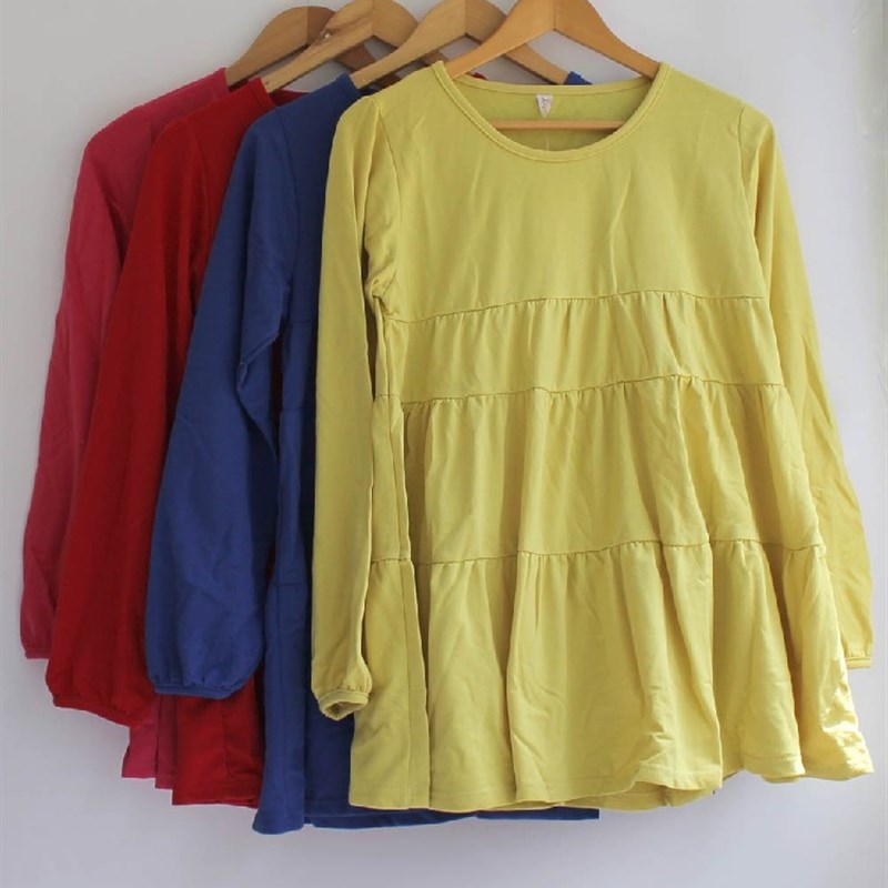 春秋孕妇长袖Th恤 宽松蛋糕裙式孕妇上衣 孕妇打底衣W224