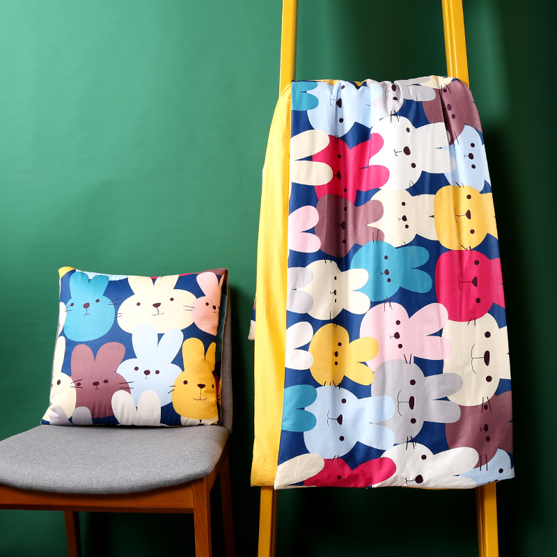 禾世全棉抱枕被子两用靠垫卡通儿童午休被子车载办公午睡被秋冬季