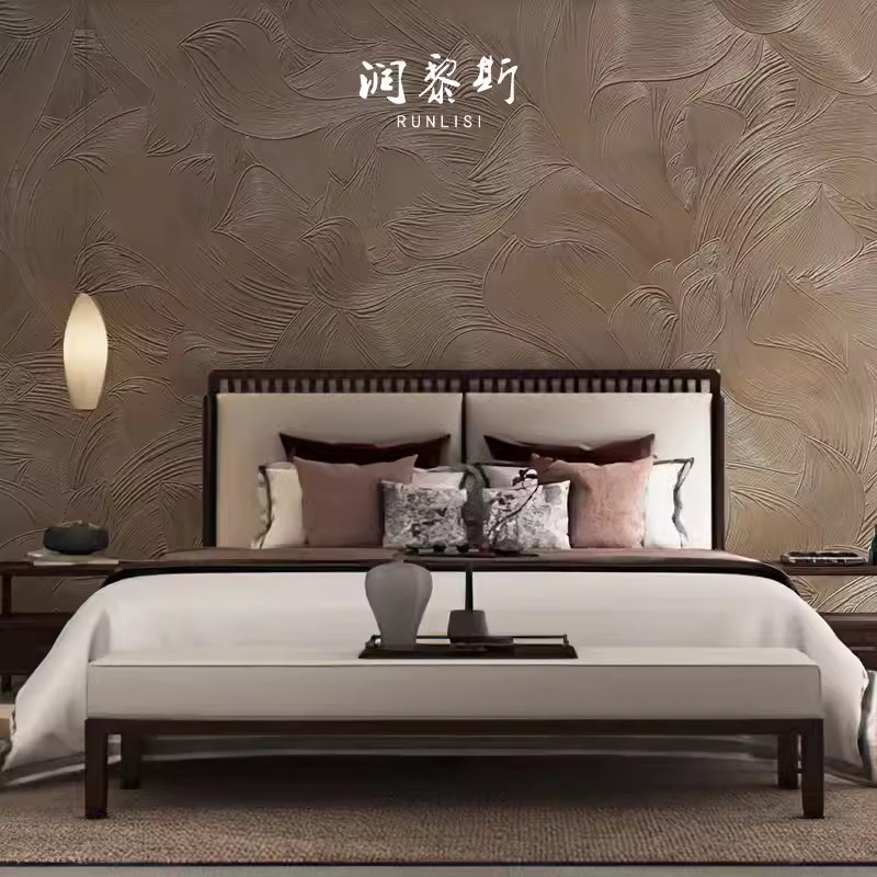 现代轻奢涂鸦墙布手绘艺术壁纸客厅电视背景N餐厅包厢酒店画展墙