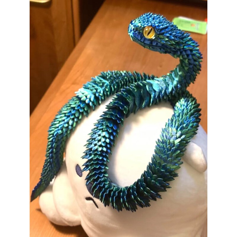 3d打印动物蛇玩具笔筒造景摆件活动E关节潮玩居家车载装饰品模型