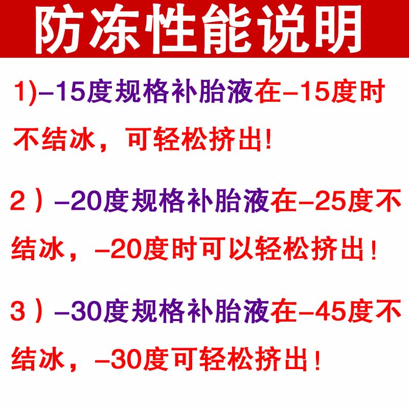 防冻补胎液-45℃防腐动防锈自补液汽车电蚀车摩托自行.空真胎胶水